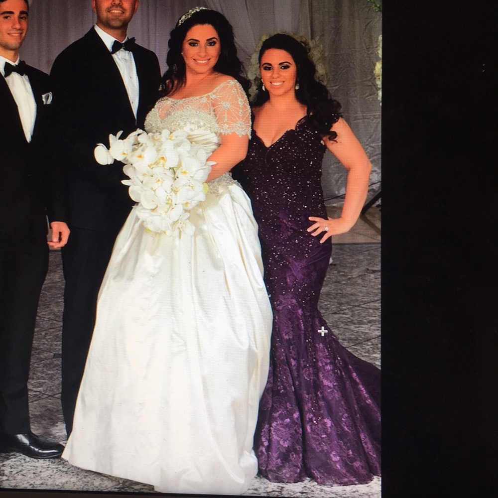 Purple evening mermaid gown - Picture 6 of 7